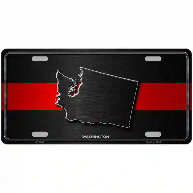 Washington Thin Red Line Metal Sign