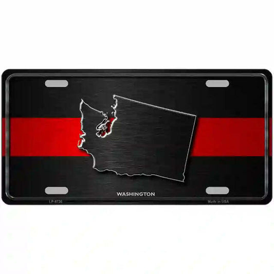 Washington Thin Red Line Metal Sign