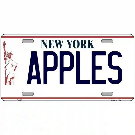 Apples New York Statue of Liberty Metal Sign