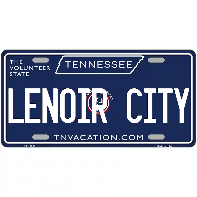 Lenoir City Tennessee Blue Metal Sign