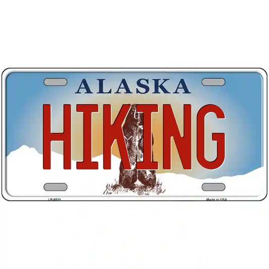 Hiking Alaska Metal Sign