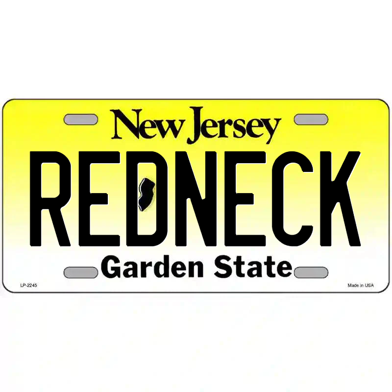 Redneck New Jersey Metal Sign