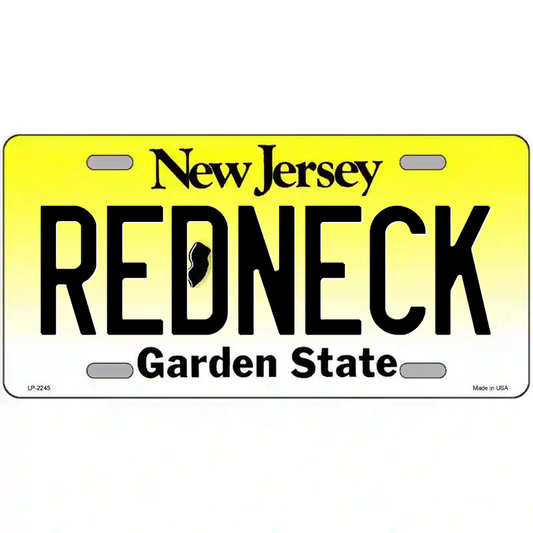 Redneck New Jersey Metal Sign