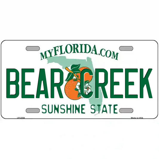 Bear Creak Florida Metal Sign