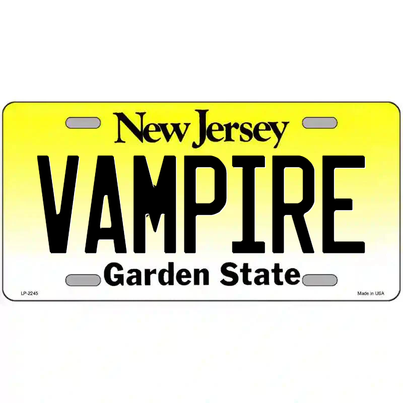 Vampire New Jersey Metal Sign