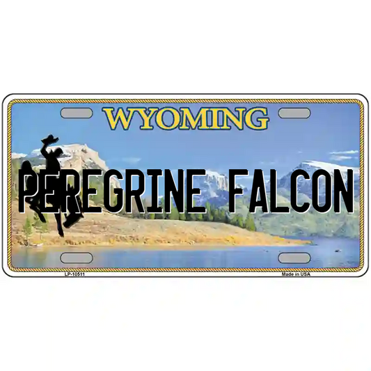 Peregrine Falcon Wyoming Metal Sign
