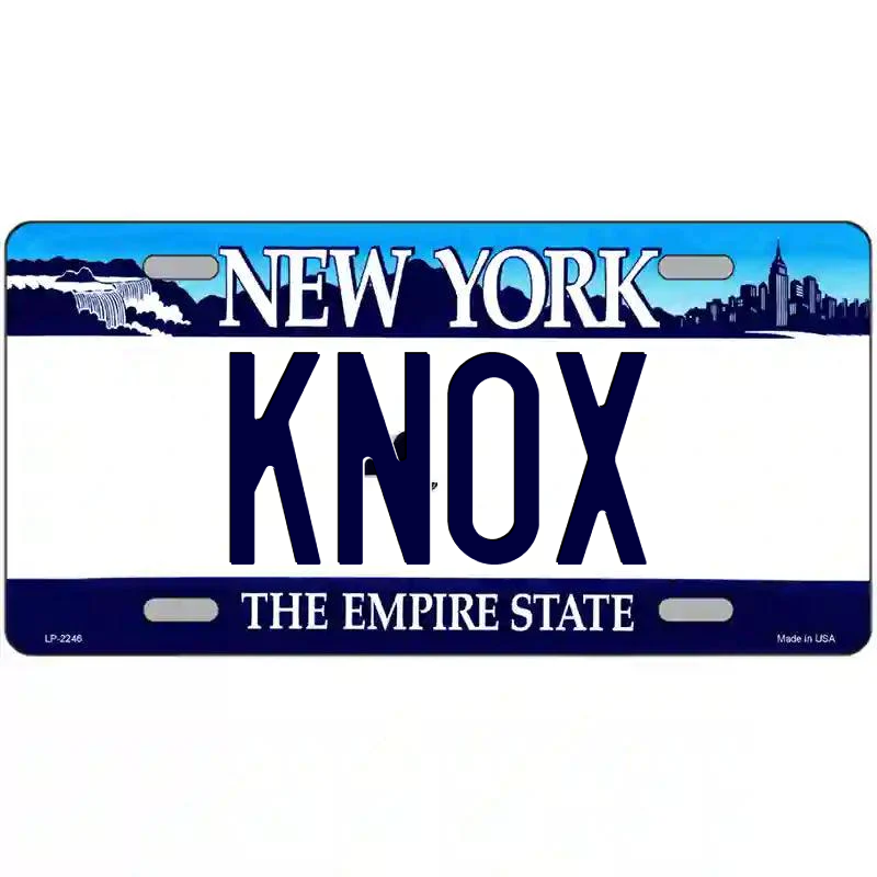 Knox New York Blue Metal Sign