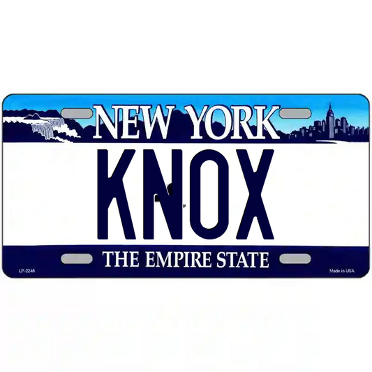 Knox New York Blue Metal Sign