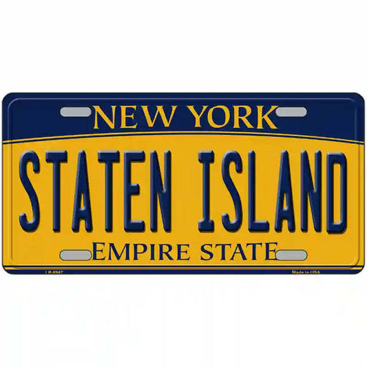 Staten Island New York Yellow Metal Sign