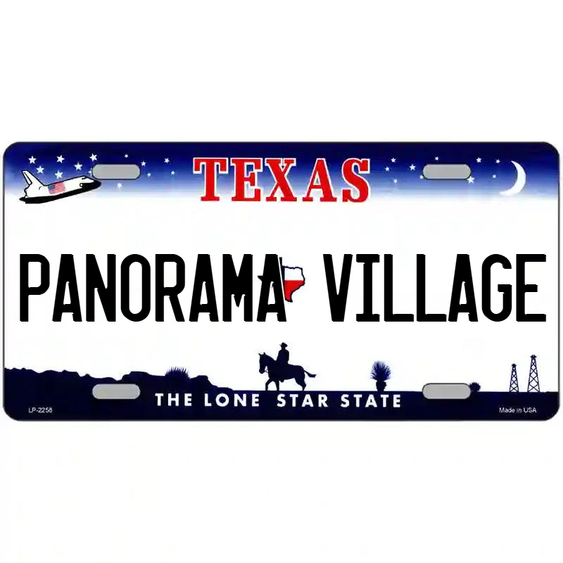 Panorama Village Texas Metal Sign