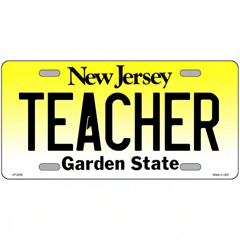 Teacher New Jersey Metal Sign
