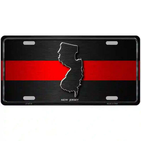 New Jersey Thin Red Line Metal Sign