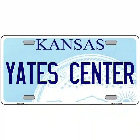 Yates Center Kansas Metal Sign