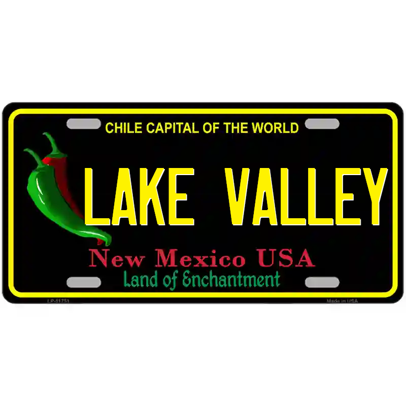 Lake Valley New Mexico Black Metal Sign