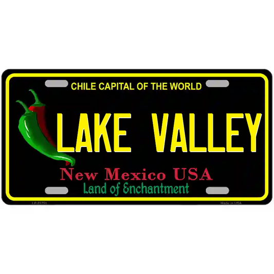Lake Valley New Mexico Black Metal Sign