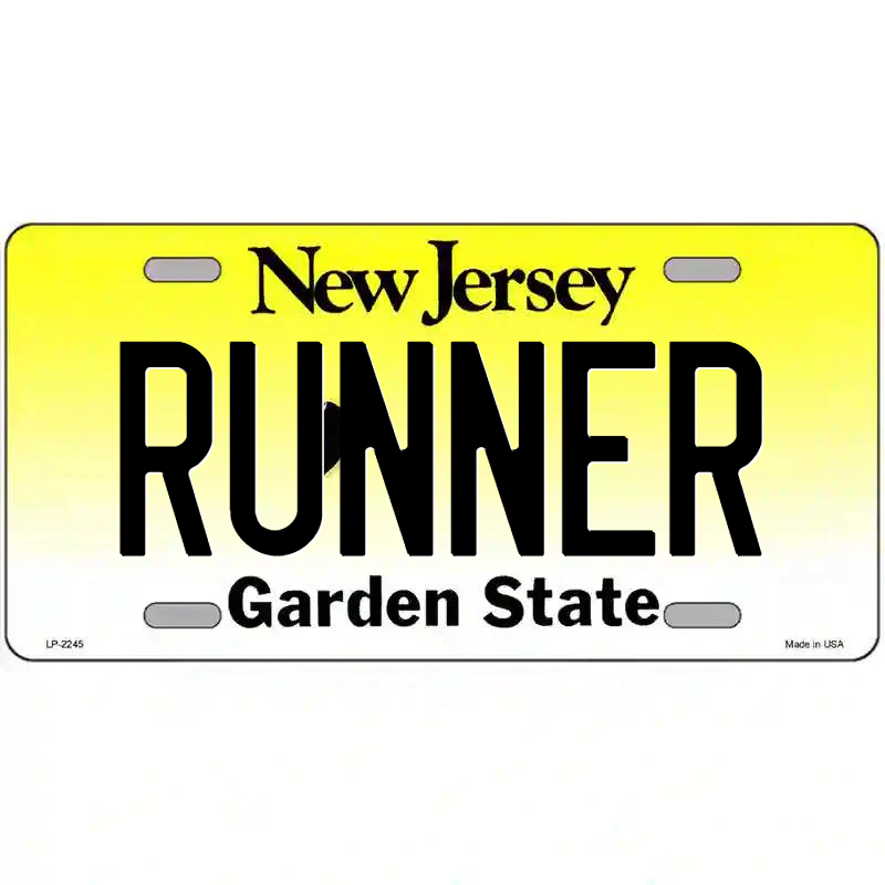 Runner New Jersey Metal Sign
