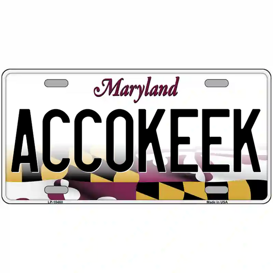 Accokeek Maryland Metal Sign