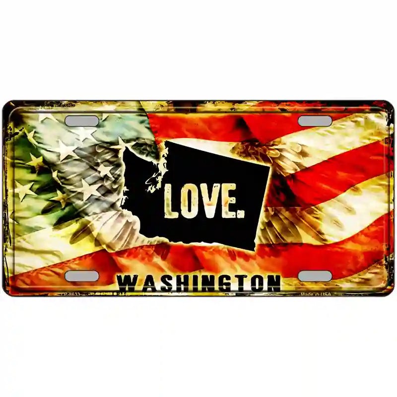Washington Love Metal Novelty sign