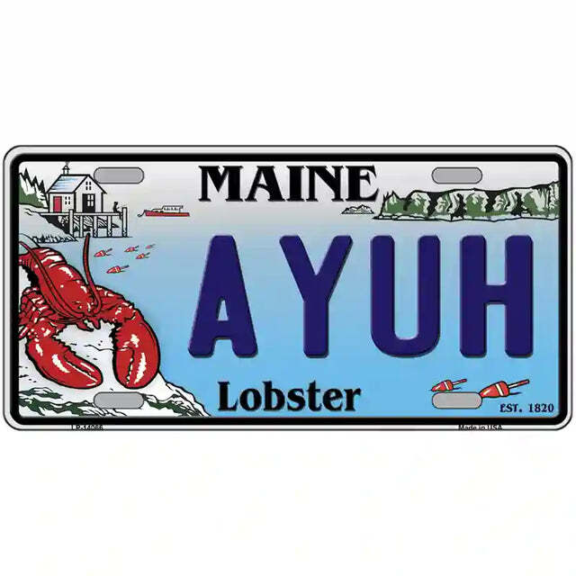 Ayuh Maine Lobster Metal Sign