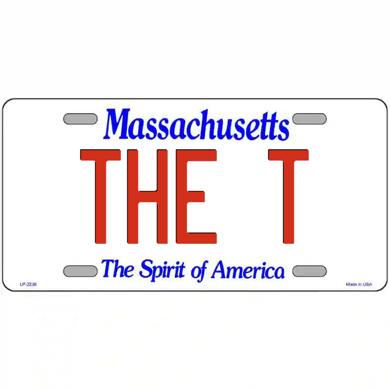 The T Masaschusetts Metal Sign