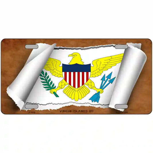US Virgin Islands Scroll Flag Metal Sign