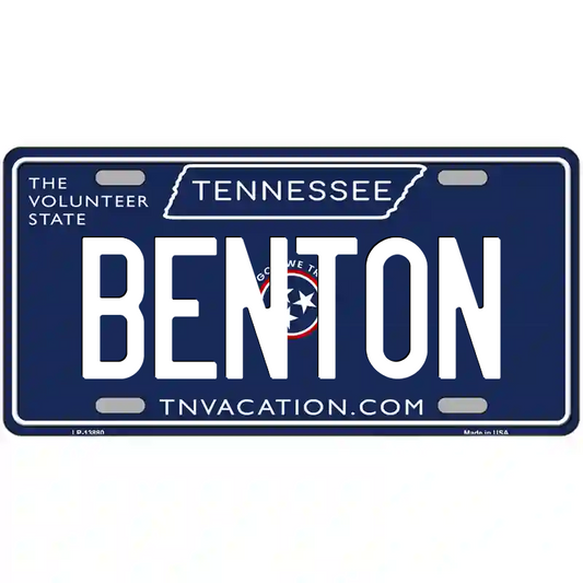Benton Tennessee Blue Metal Sign