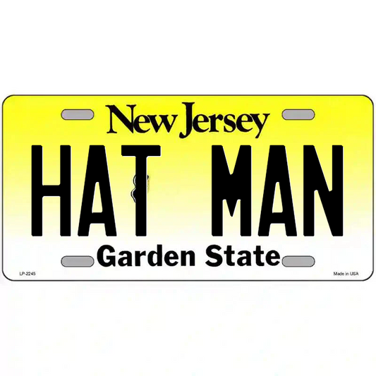 Hat Man New Jersey Metal Sign