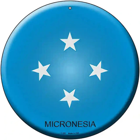 Micronesia Flag 12" Circle Metal Sign