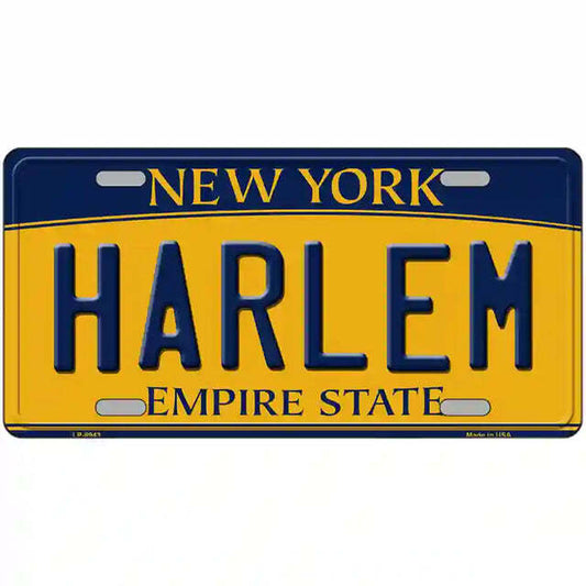 Harlem New York Yellow Metal Sign