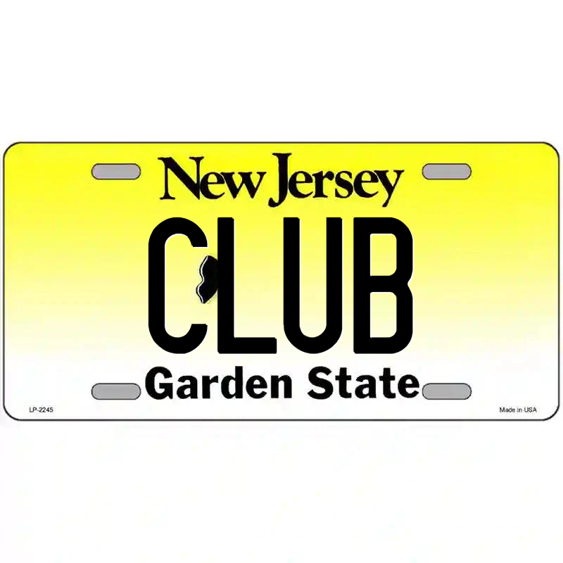 Club New Jersey Metal Sign