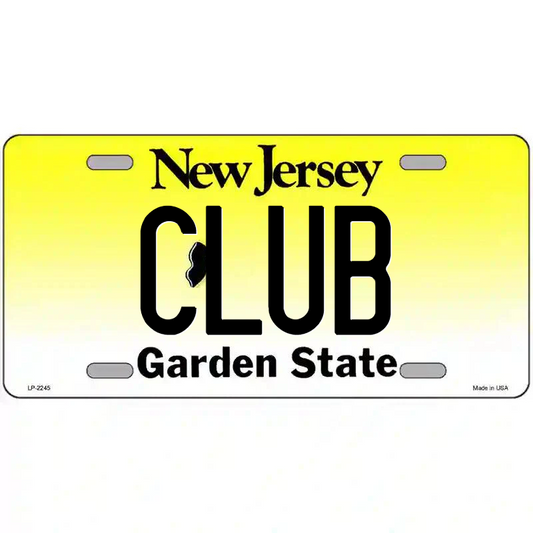 Club New Jersey Metal Sign