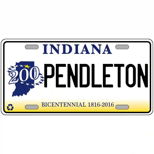 Pendleton Indiana Bicentennial Metal Sign