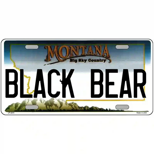 Black Bear Montana Metal Sign