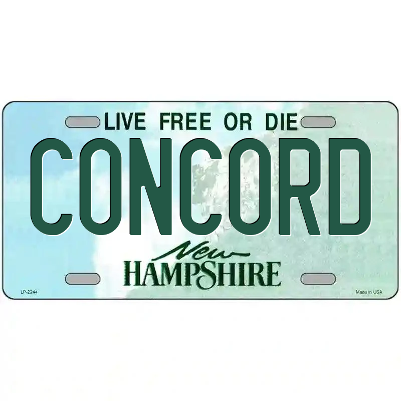 Concord New Hampshire Metal Sign