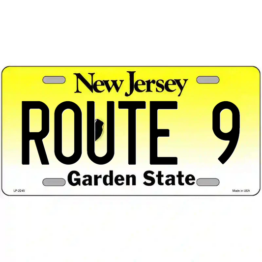 Route 9 New Jersey Metal Sign