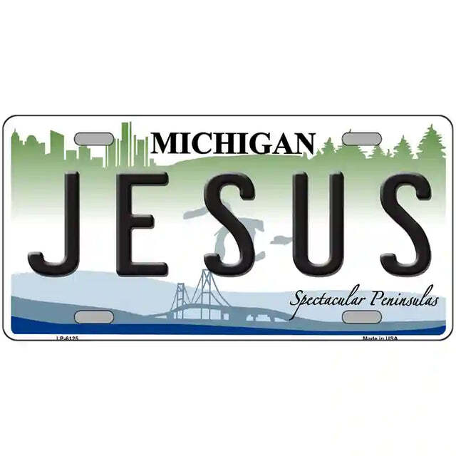 Jesus Michigan Metal Sign