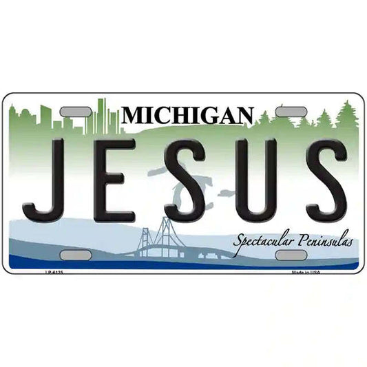 Jesus Michigan Metal Sign