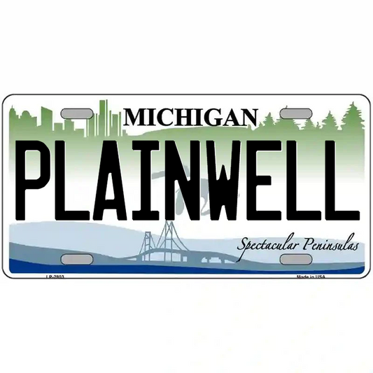 Plainwell Michigan Metal Sign