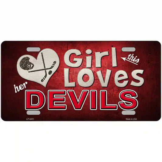 This Girl Loves Her Devils Metal Sign