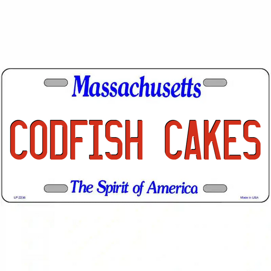 Codfish Cakes Massachusetts Metal Sign