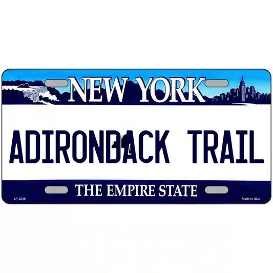 Adirondack Trail New York Blue Metal Sign