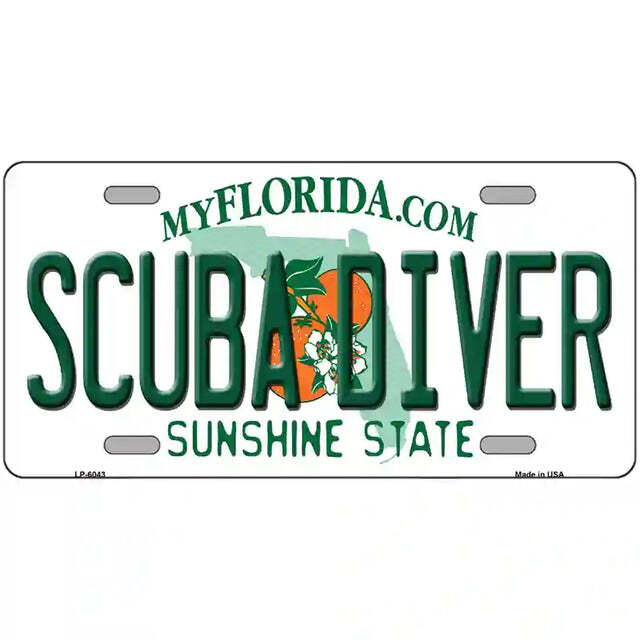 Scuba Diver Florida Metal Sign
