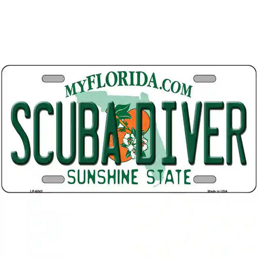 Scuba Diver Florida Metal Sign
