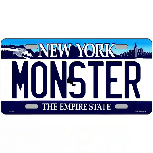 Monster New York Blue Metal Sign