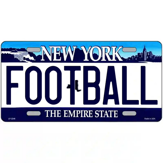 Football New York Blue Metal Sign