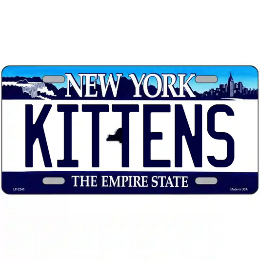 Kittens New York Blue Metal Sign