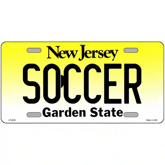 Soccer New Jersey Metal Sign