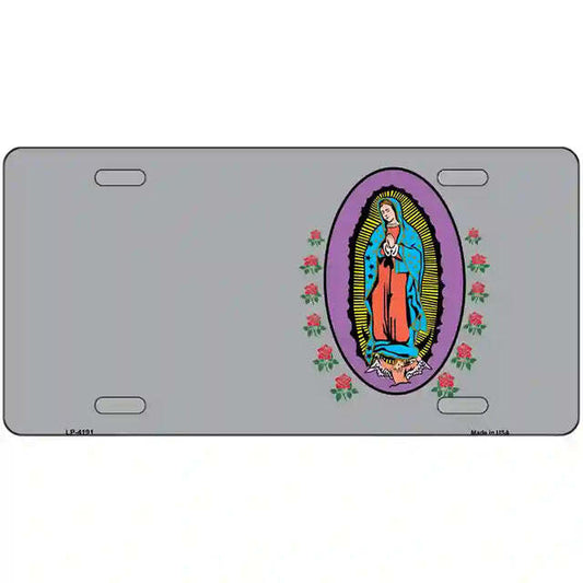 Virgin Mary Gray Metal Sign