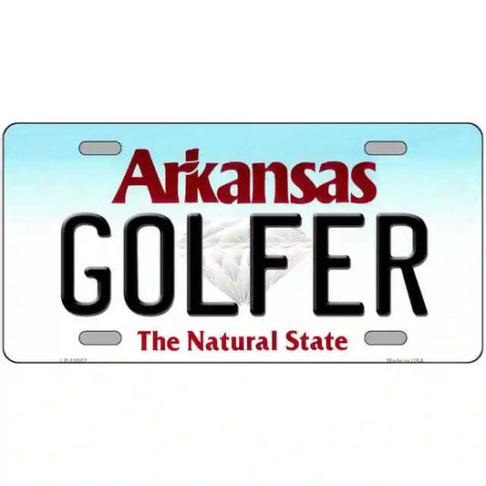 Golfer Arkansas Metal Sign