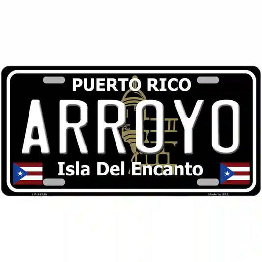 Arroyo Puerto Rico Black Metal Sign